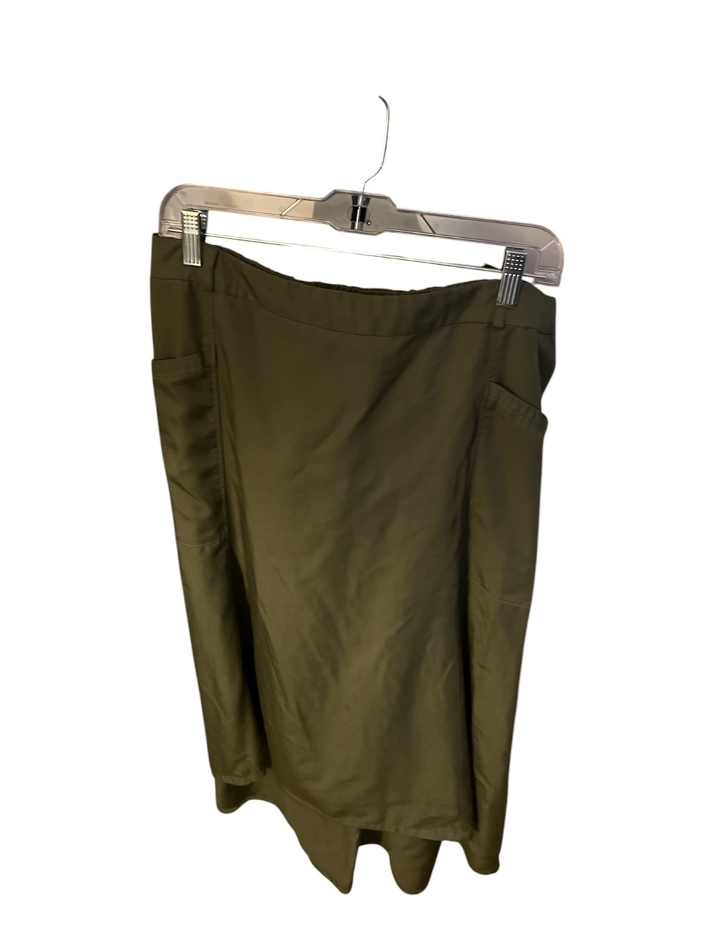 Olive Green Hi low Skirt with Side Pockets size  XL
Dress Barn private label